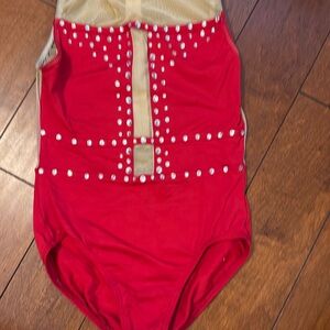 Motion wear leotard customized with Swarovski crystals, worn once